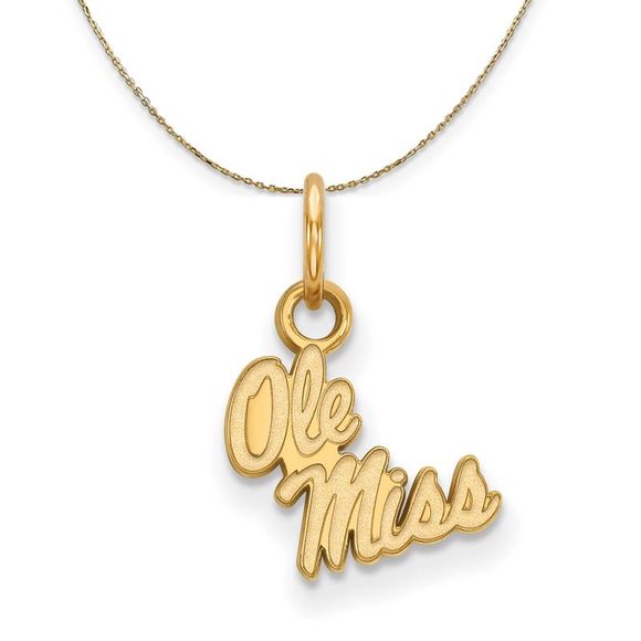 14k Yellow Gold U. of Mississippi X-Small Necklace - 22 Inch